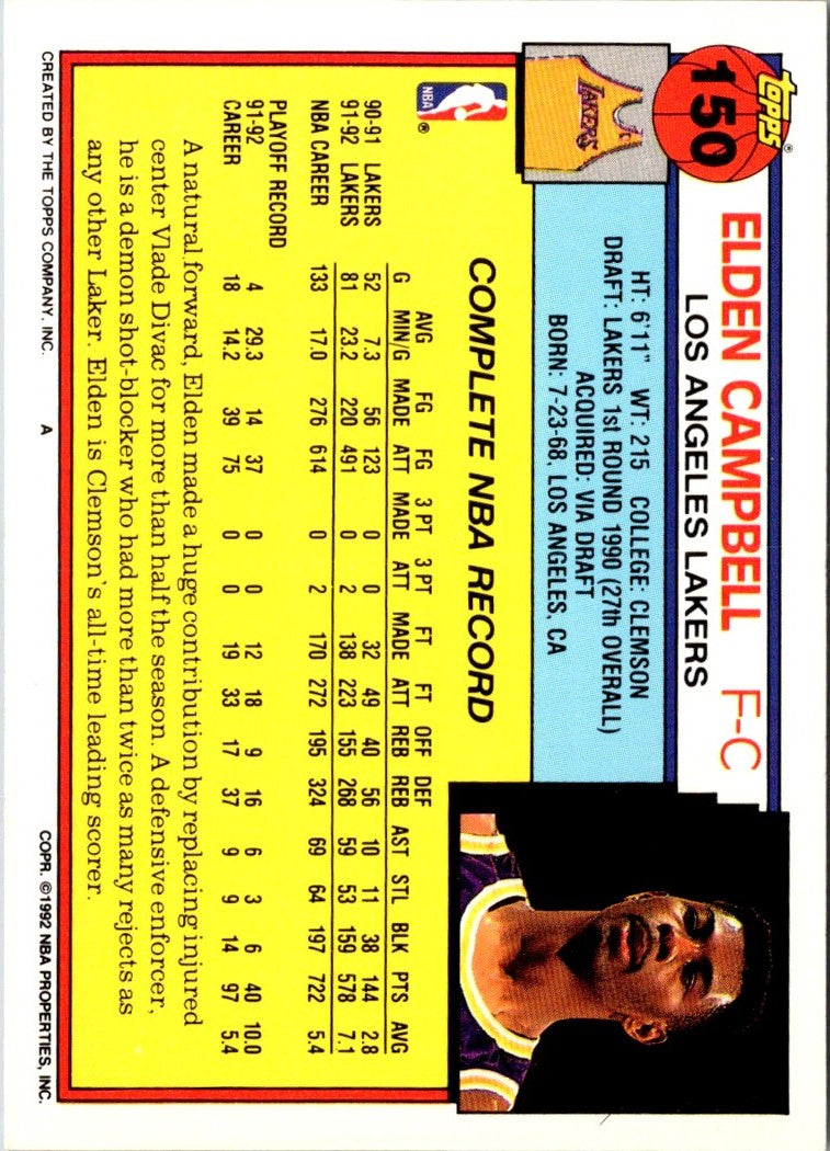 1992 Topps Elden Campbell