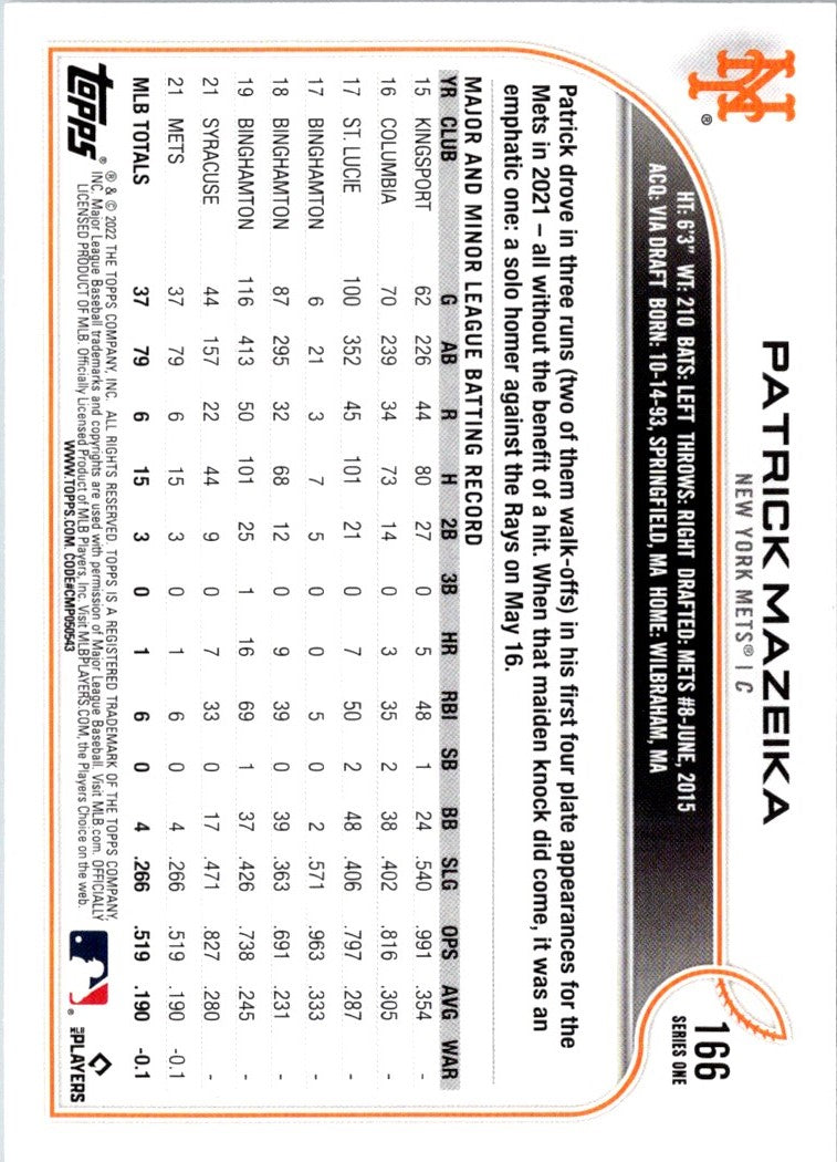 2022 Topps Patrick Mazeika