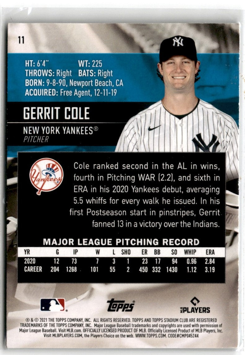 2021 Stadium Club Gerrit Cole