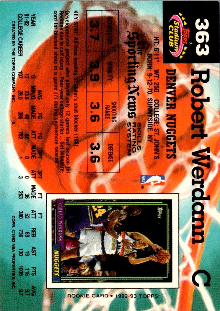 1992 Stadium Club Members Only Robert Werdann