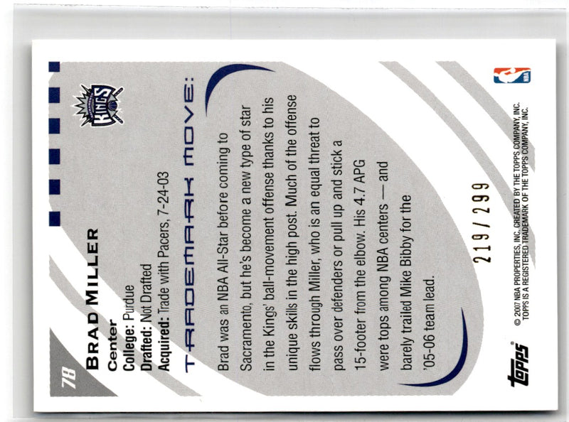 2006 Topps Trademark Moves Foil Brad Miller