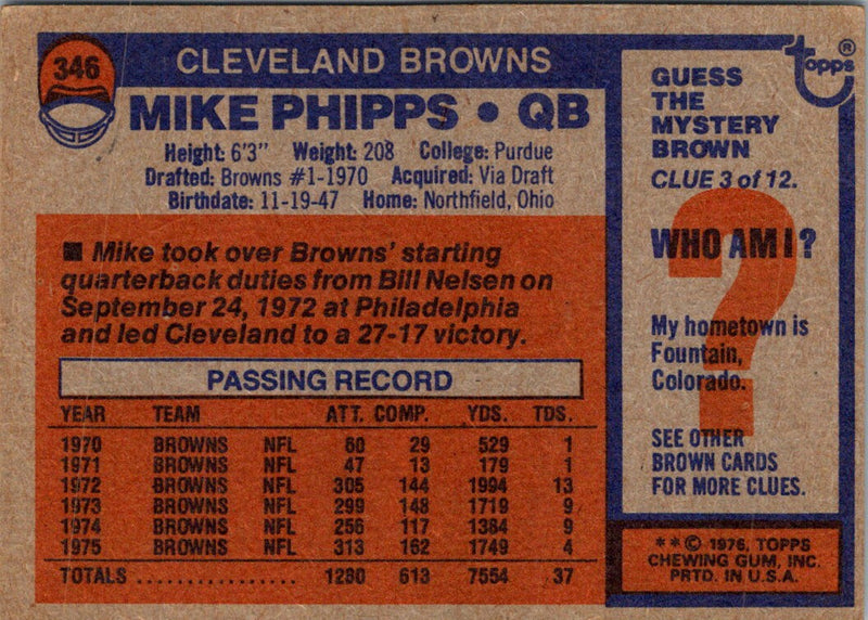 1976 Topps Mike Phipps