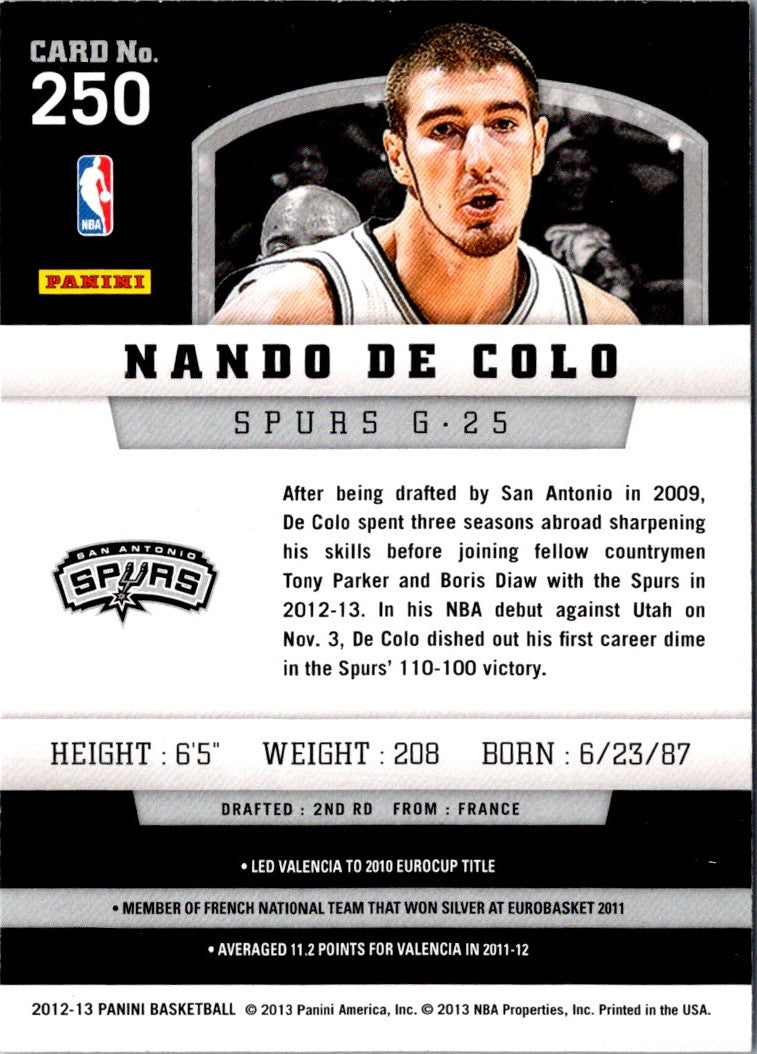 2012 Panini Nando De Colo