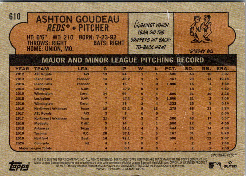 2021 Topps Heritage Ashton Goudeau