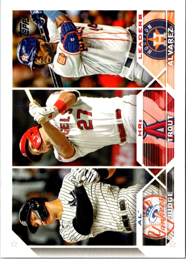 2023 Topps AL HRs Leaders (Aaron Judge/Mike Trout/Yordan Alvarez) LL #246