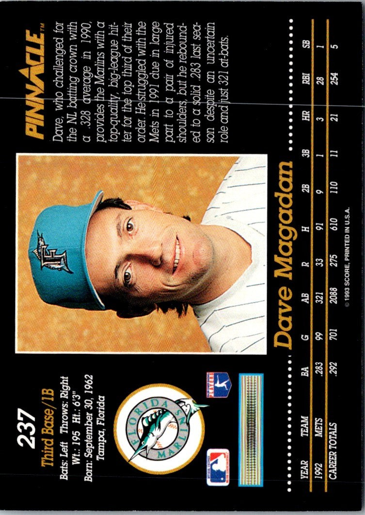 1993 Pinnacle Dave Magadan