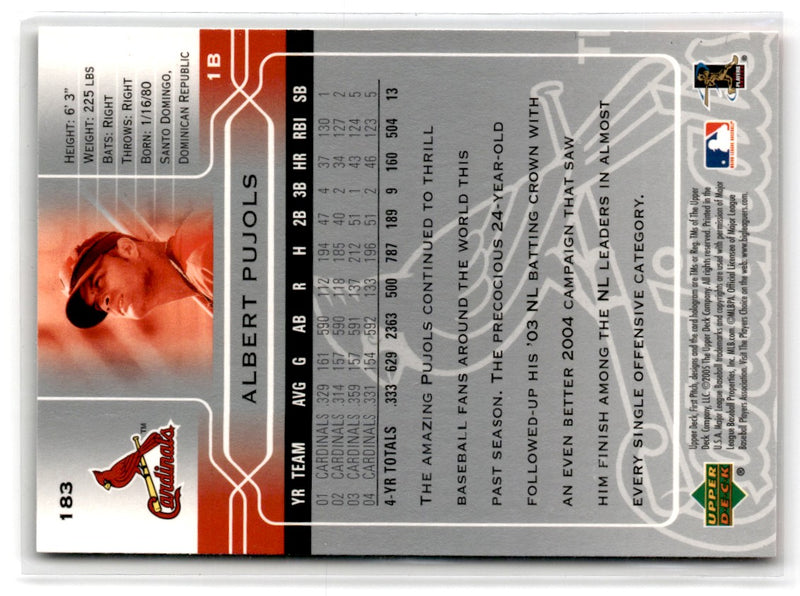 2005 Upper Deck First Pitch Albert Pujols