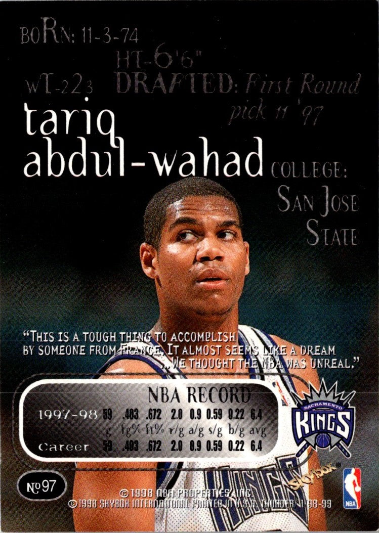 1998 SkyBox Thunder Tariq Abdul-Wahad