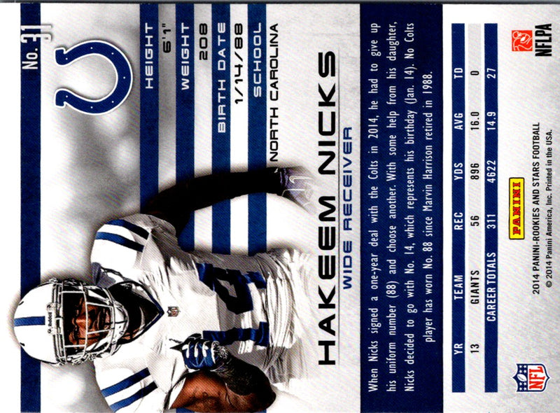 2014 Panini Hakeem Nicks