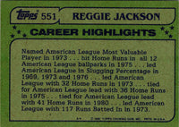 1982 Topps Reggie Jackson #551