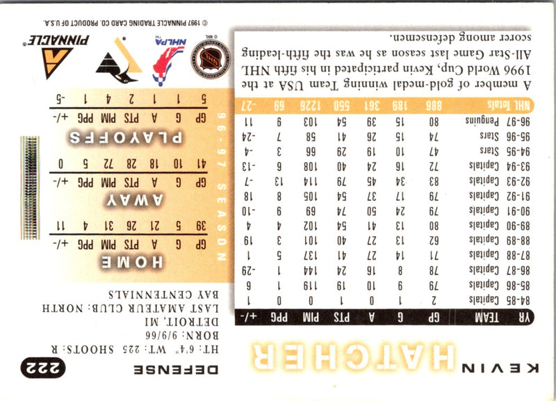 1997 Score Kevin Hatcher