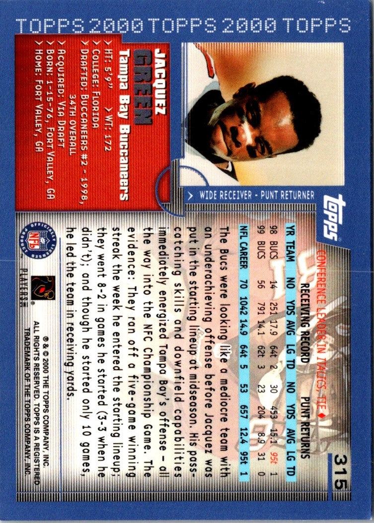 2000 Topps Collection Jacquez Green