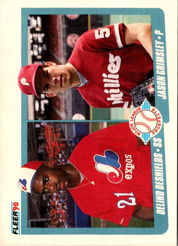 1990 Fleer Delino DeShields/Jason Grimsley #653 Rookie