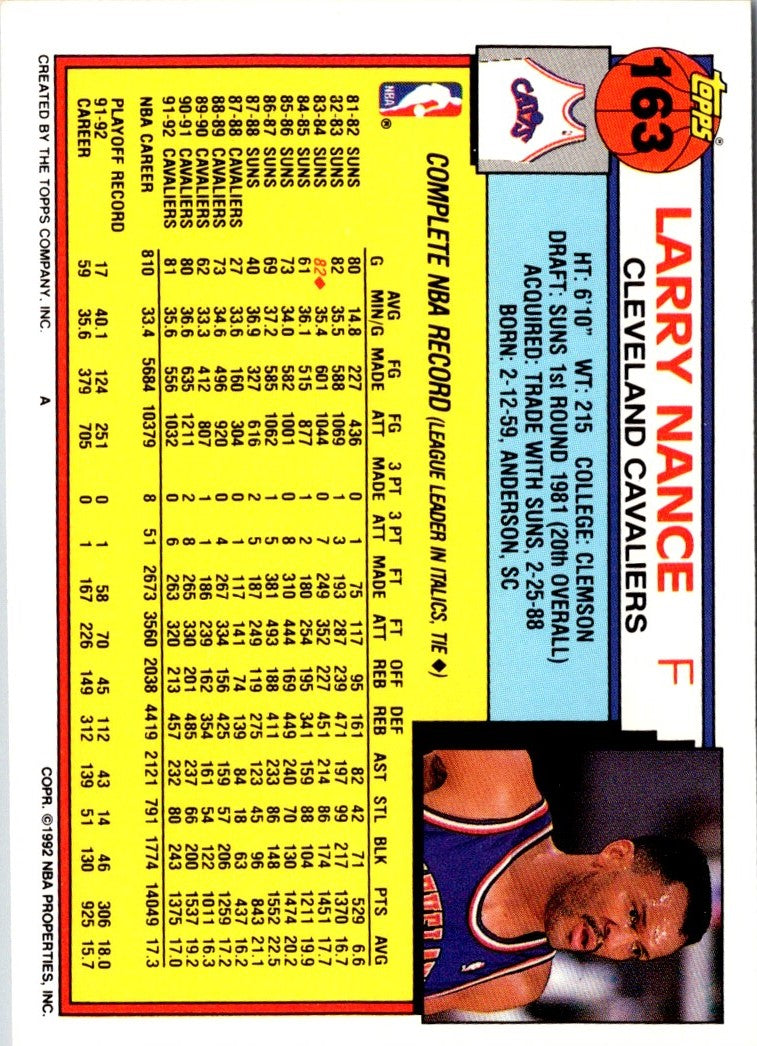 1992 Topps Gold Larry Nance