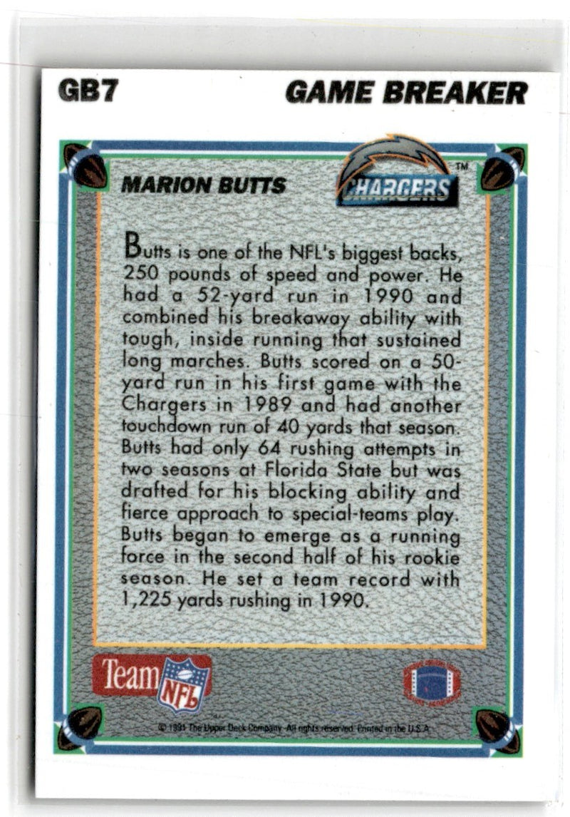 1991 Upper Deck Game Breaker Holograms Marion Butts