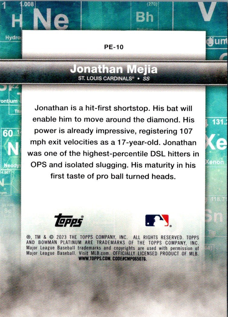 2023 Bowman Platinum Precious Elements Jonathan Mejia