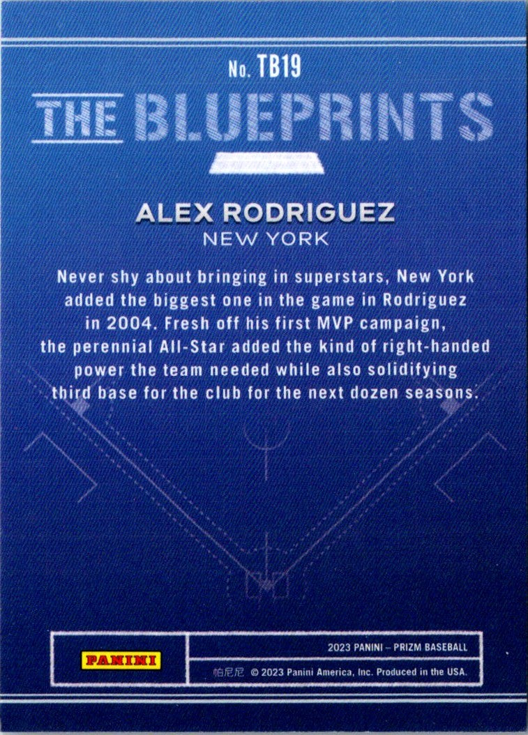 2023 Panini Prizm The Blueprints Alex Rodriguez