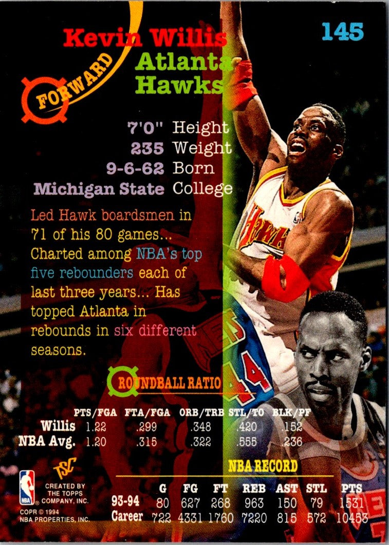 1994 Stadium Club 1st Day Issue Kevin Willis