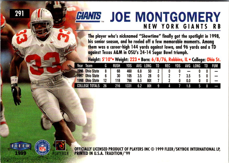 1999 Fleer Tradition Joe Montgomery
