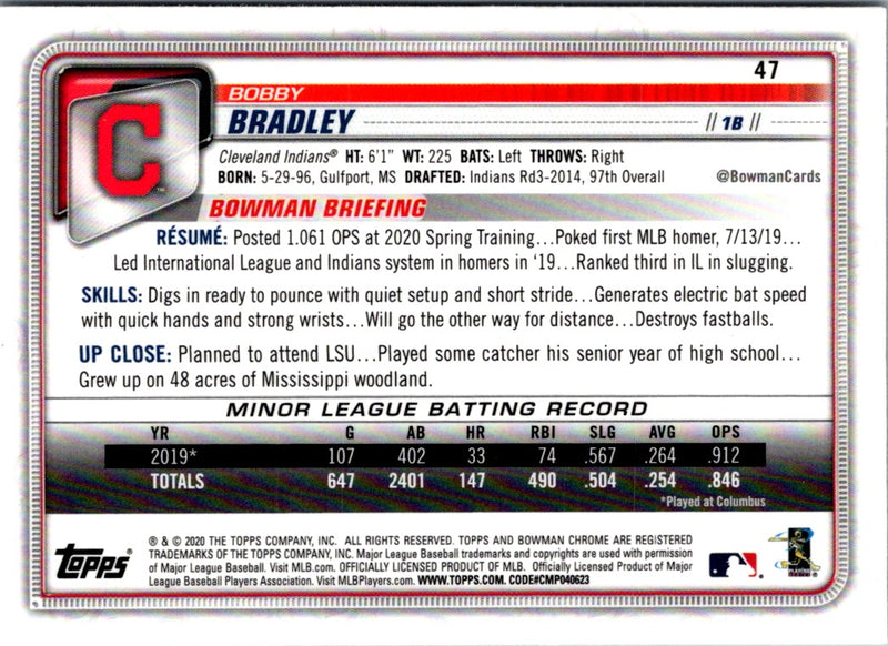 2020 Bowman Chrome Bobby Bradley