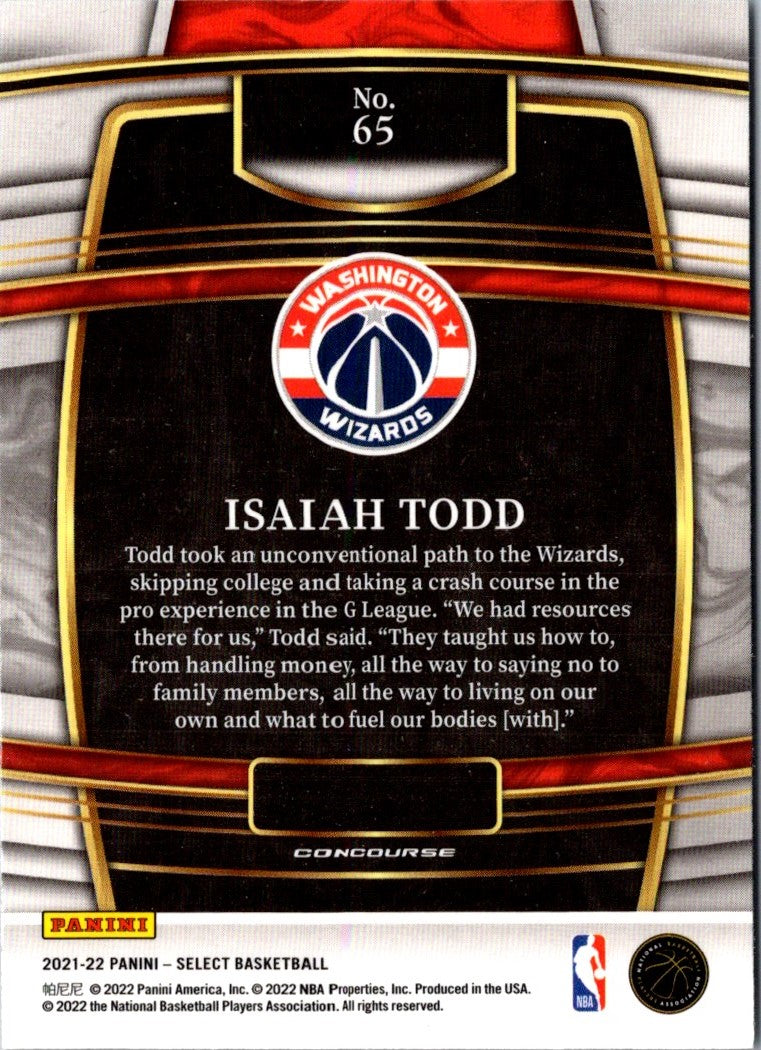 2021 Panini Select Isaiah Todd