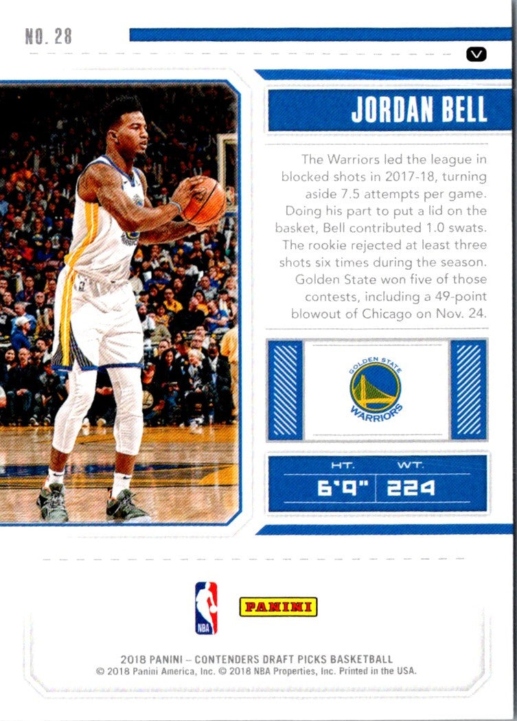 2018 Panini Contenders Draft Picks Jordan Bell