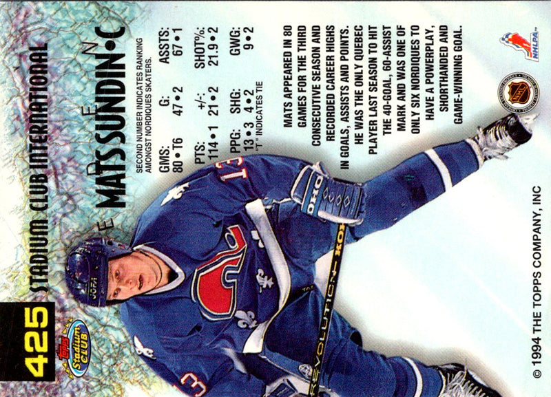 1993 Stadium Club Mats Sundin