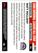 2006 Topps Updates & Highlights Matt Holliday
