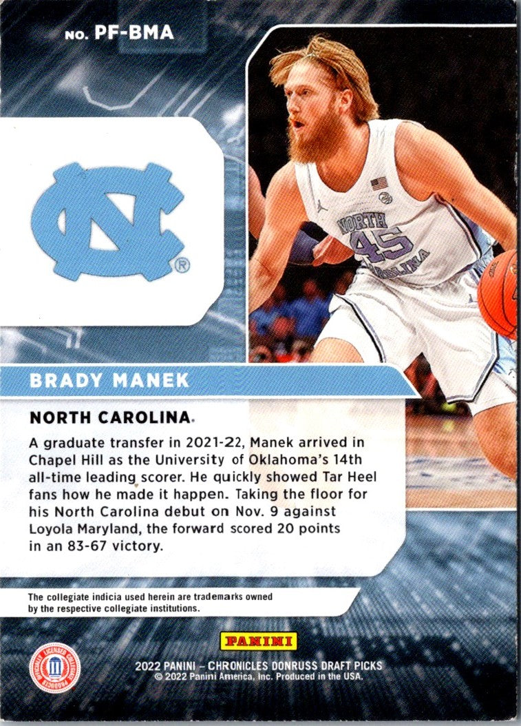 2022 Panini Chronicles Draft Picks Power Formulas Brady Manek