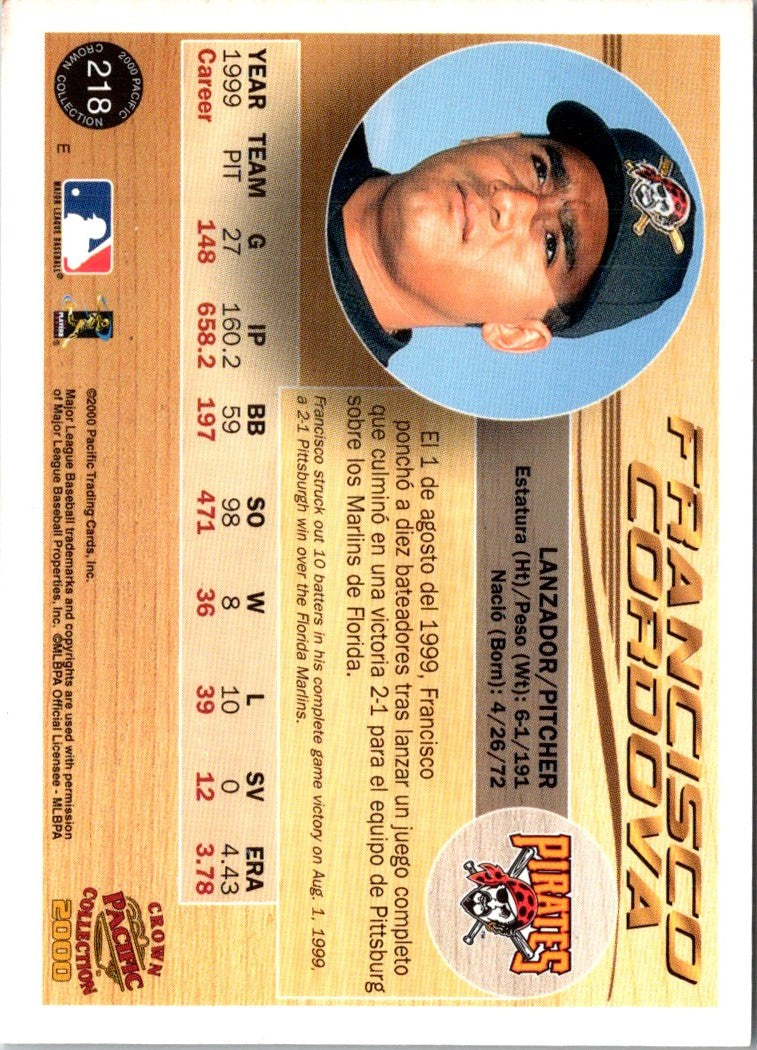 2000 Pacific Crown Collection Francisco Cordova