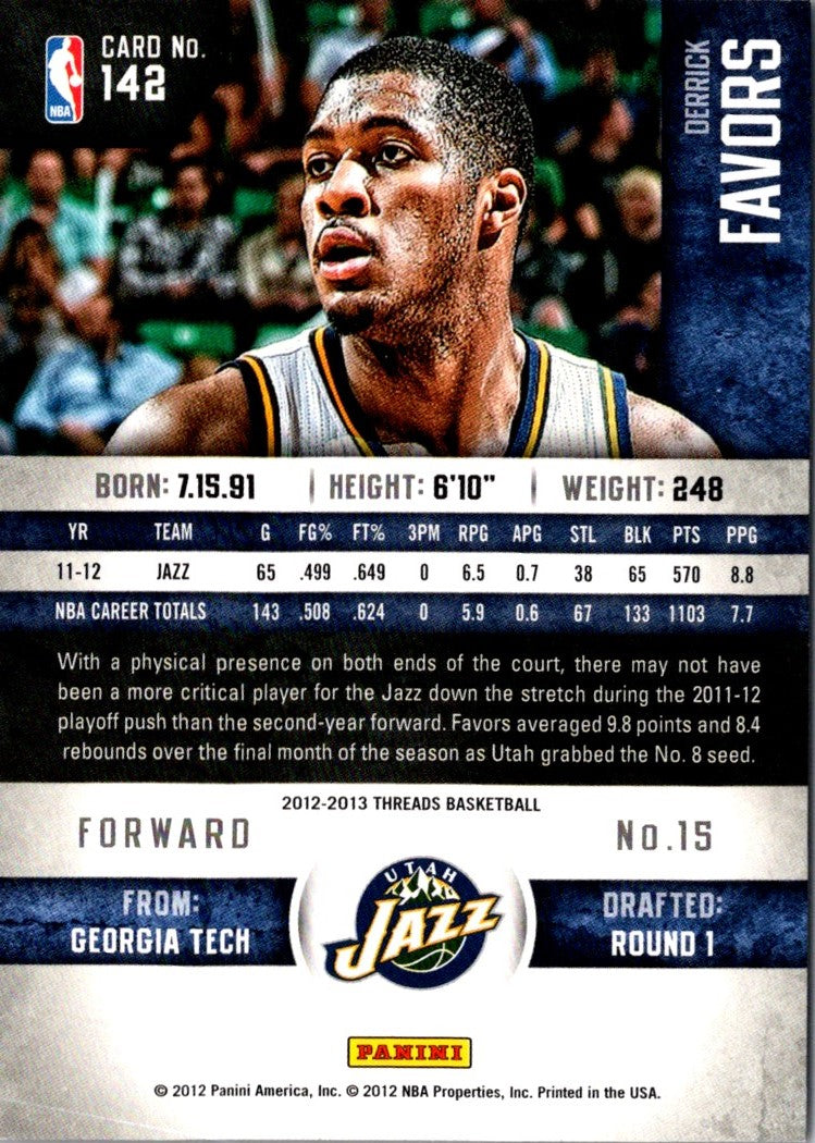 2012 Panini Threads Derrick Favors