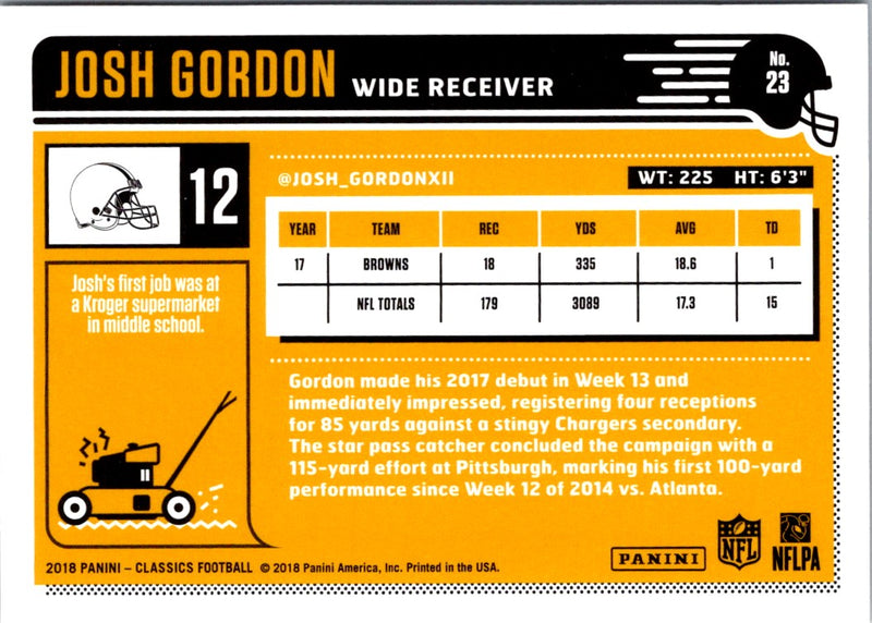 2018 Panini Josh Gordon