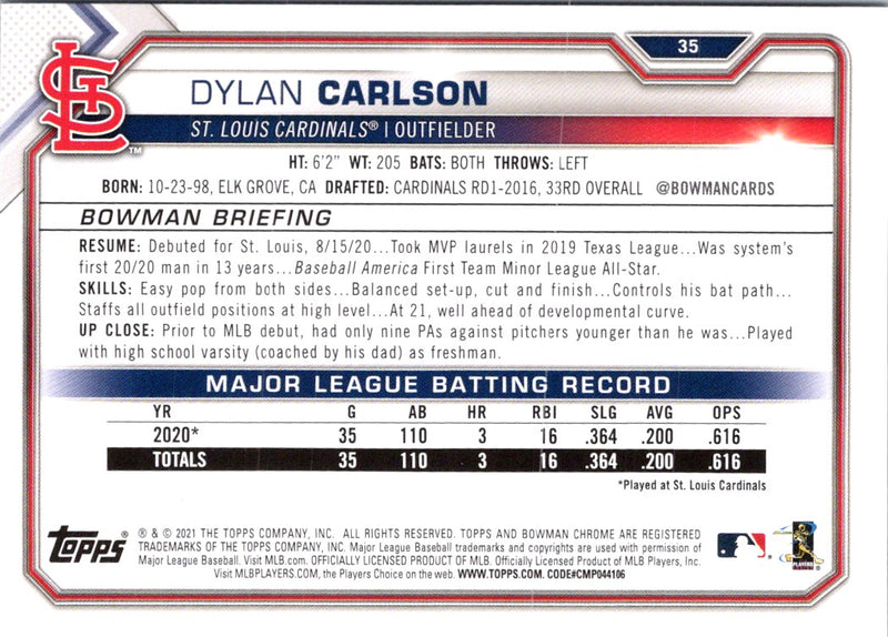 2021 Bowman Dylan Carlson