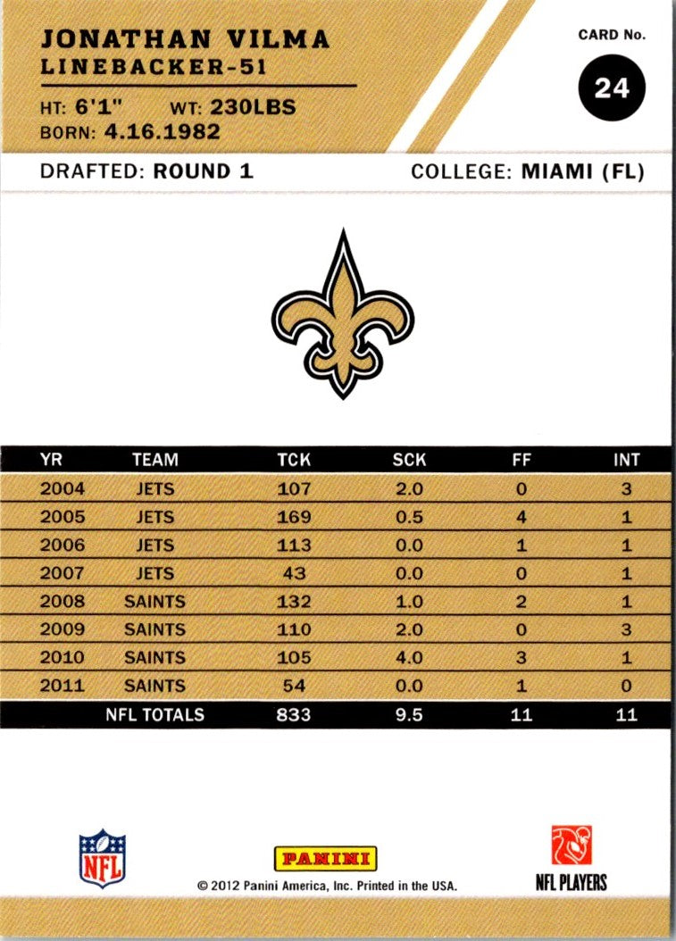 2012 Score Jonathan Vilma