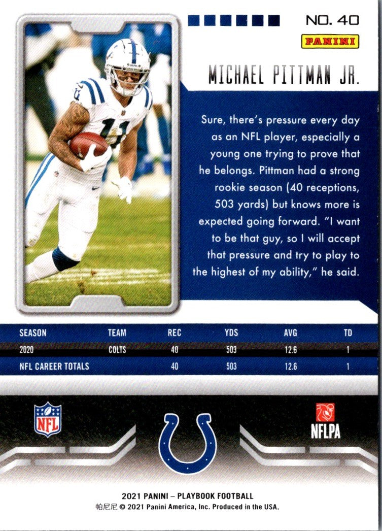 2021 Panini Playbook Michael Pittman Jr.