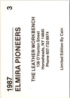 1987 Cain Elmira Pioneers Red Dave Sullivan #3