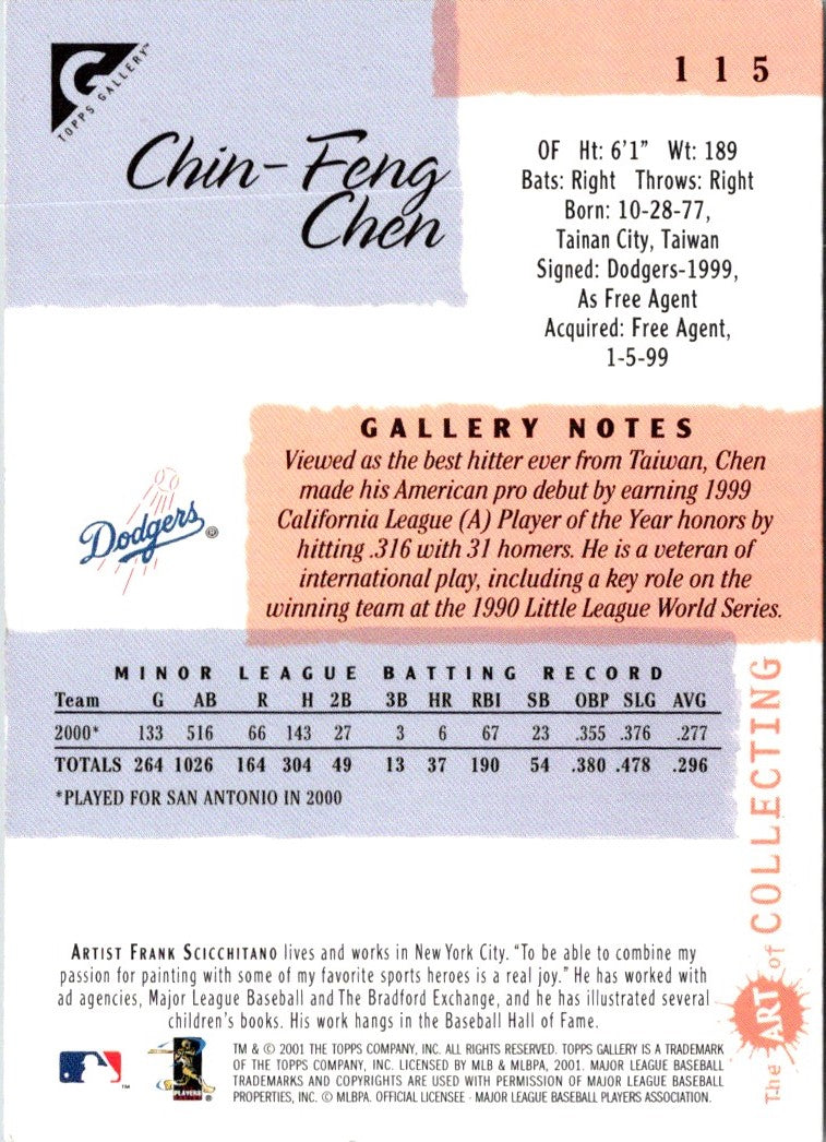 2001 Topps Gallery Chin-Feng Chen