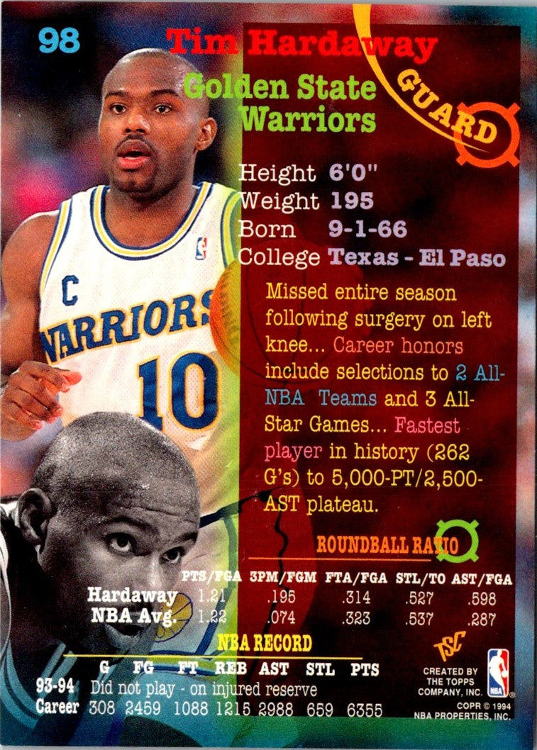 1994 Stadium Club 1st Day Issue Tim Hardaway