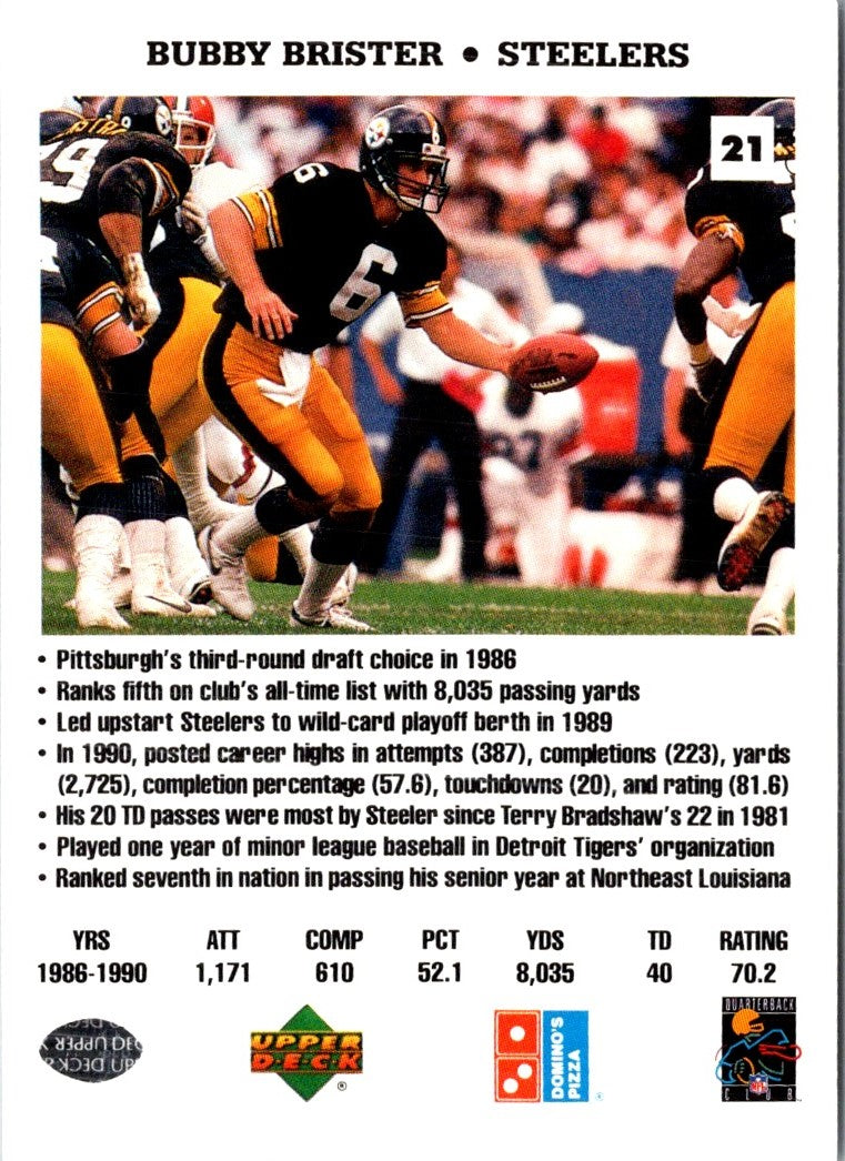 1991 Domino's The Quarterbacks Bubby Brister