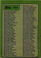 1982 Topps Checklist 661-792 #789