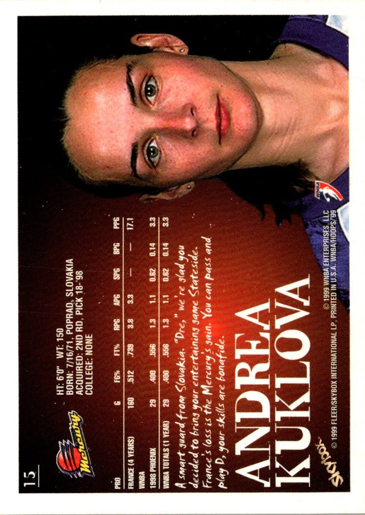 1999 Hoops WNBA Andrea Kuklova