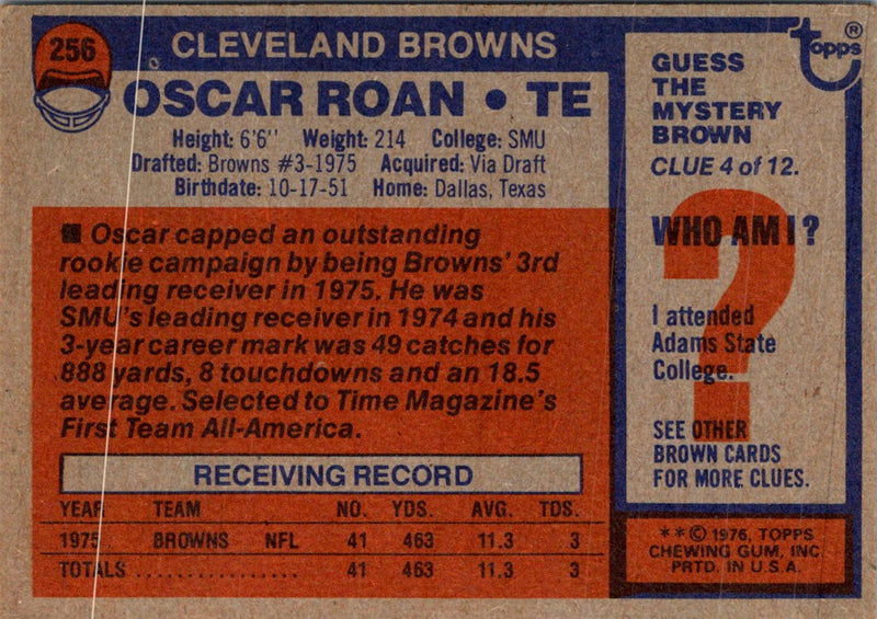 1976 Topps Oscar Roan