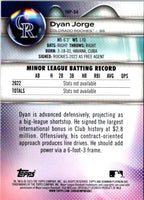 2023 Bowman Platinum Top Prospects Dyan Jorge #TOP-54