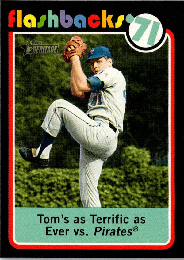 2020 Topps Heritage Baseball Flashbacks '71 Tom's as Terrific as Ever vs. Pirates #BF-14