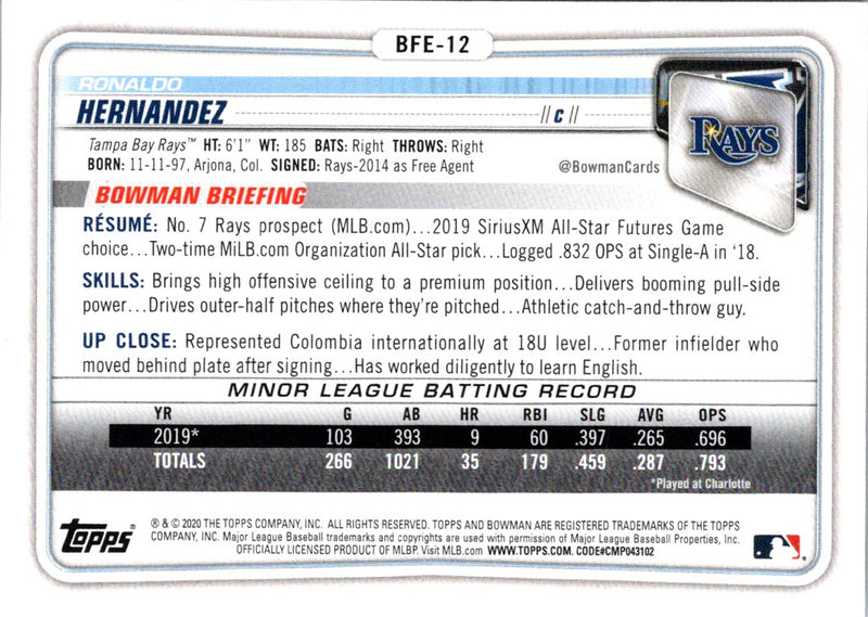 2020 Bowman 1st Edition Ronaldo Hernandez