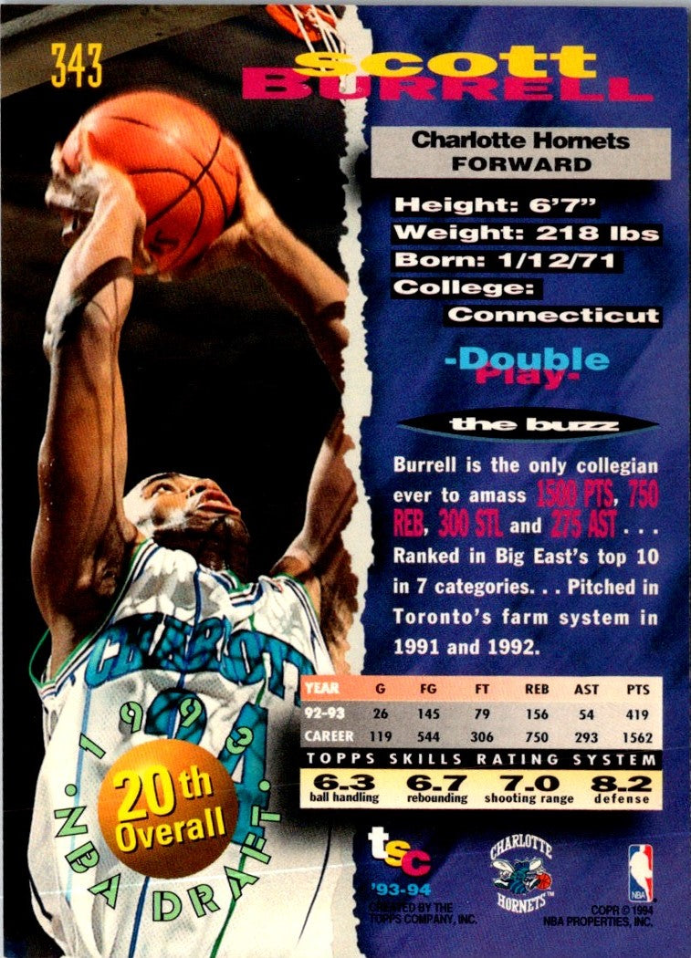 1993 Stadium Club First Day Issue Scott Burrell