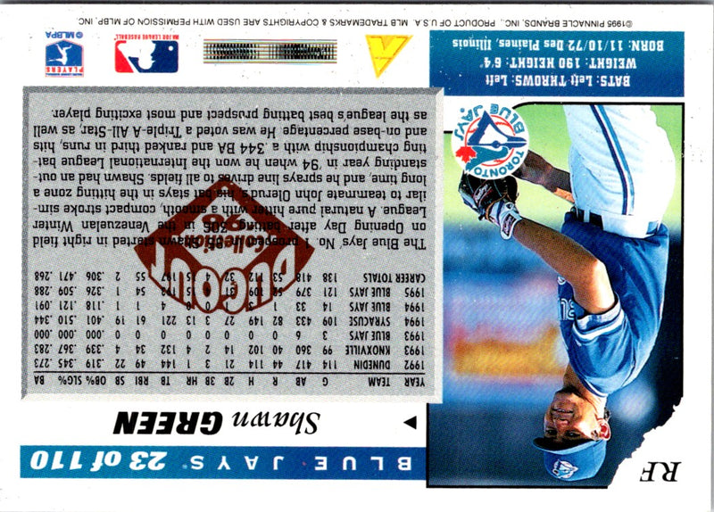 1996 Score Dugout Collection Artist's Proofs Series 1 Shawn Green