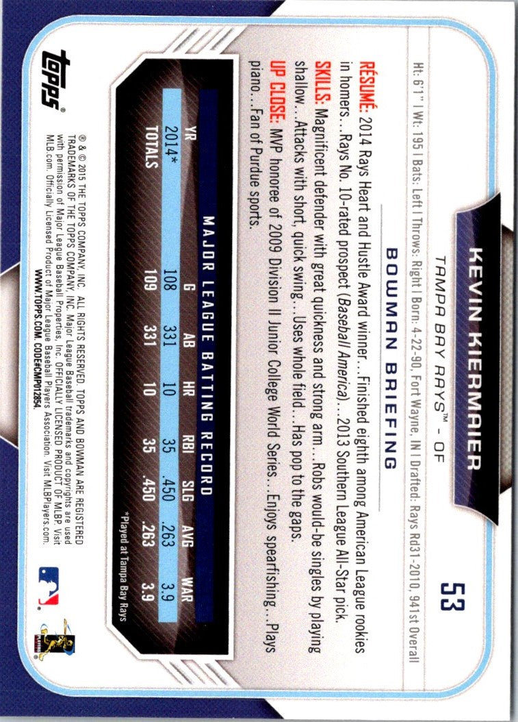 2015 Bowman Kevin Kiermaier