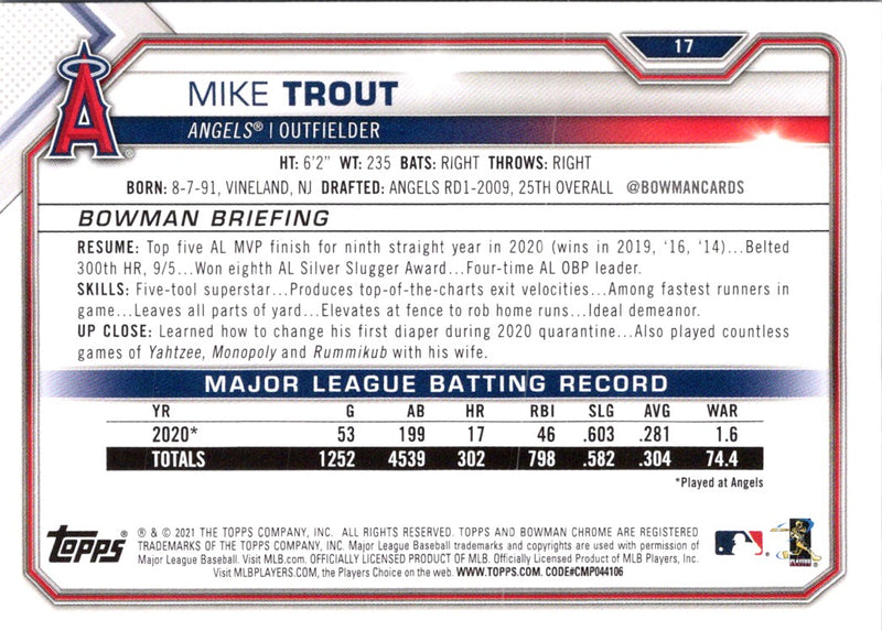 2021 Bowman Mike Trout