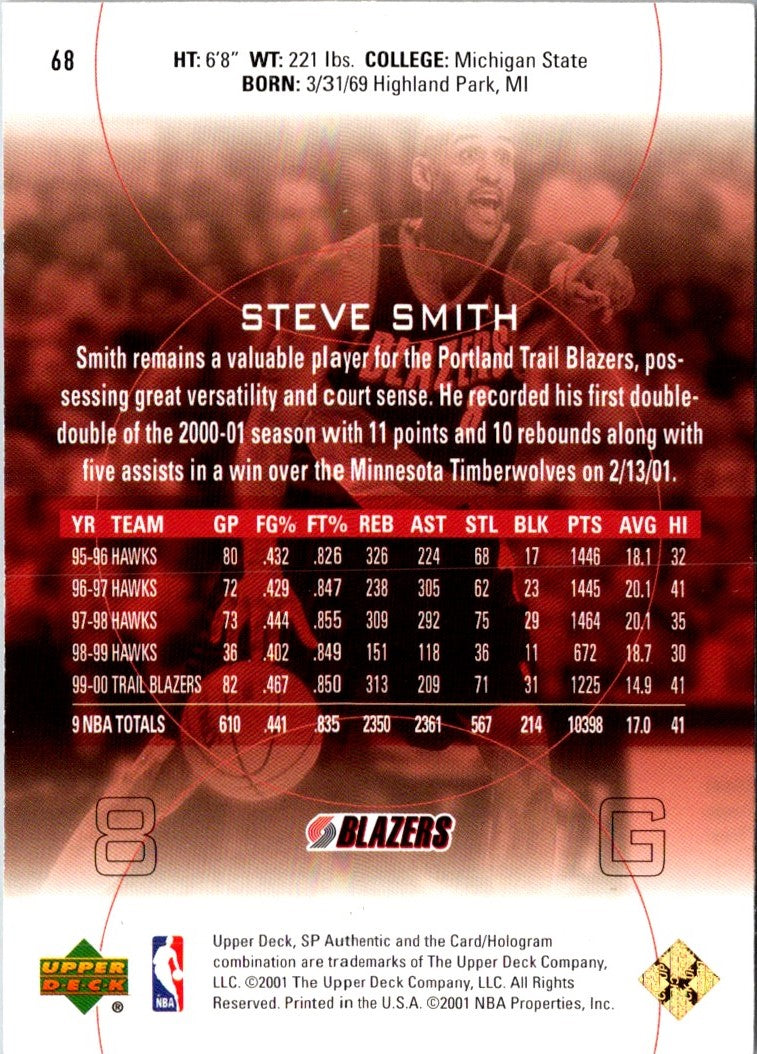 2000 SP Authentic Steve Smith